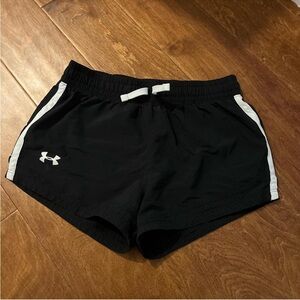 Under Armour Women's Black and White Athletic Shorts